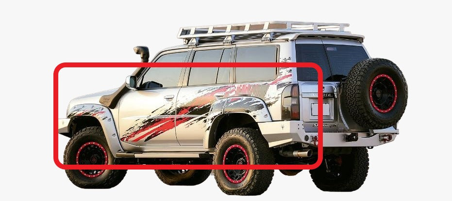 Gazelle X Side Stripe Stickers (Red/Black) Nissan Patrol Y61 VTC GU