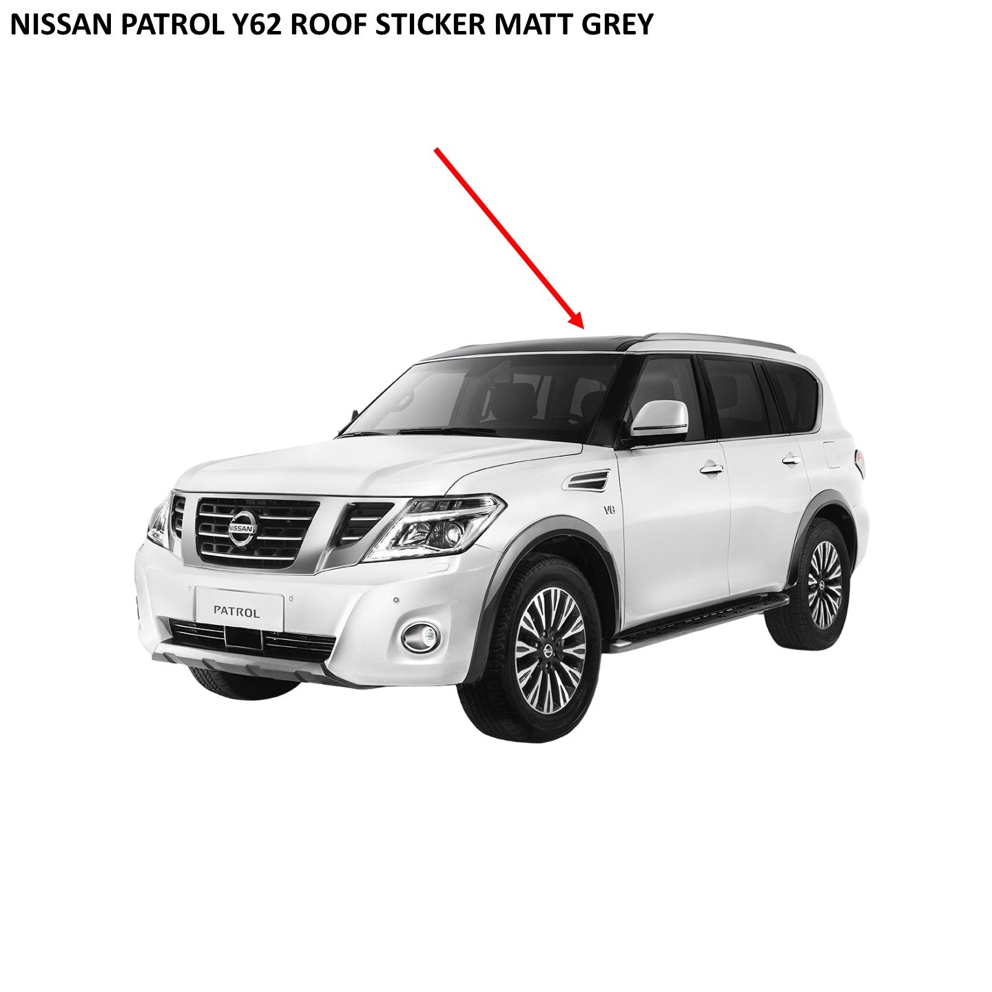 Nissan Patrol Y62 Roof Sticker Matt Grey