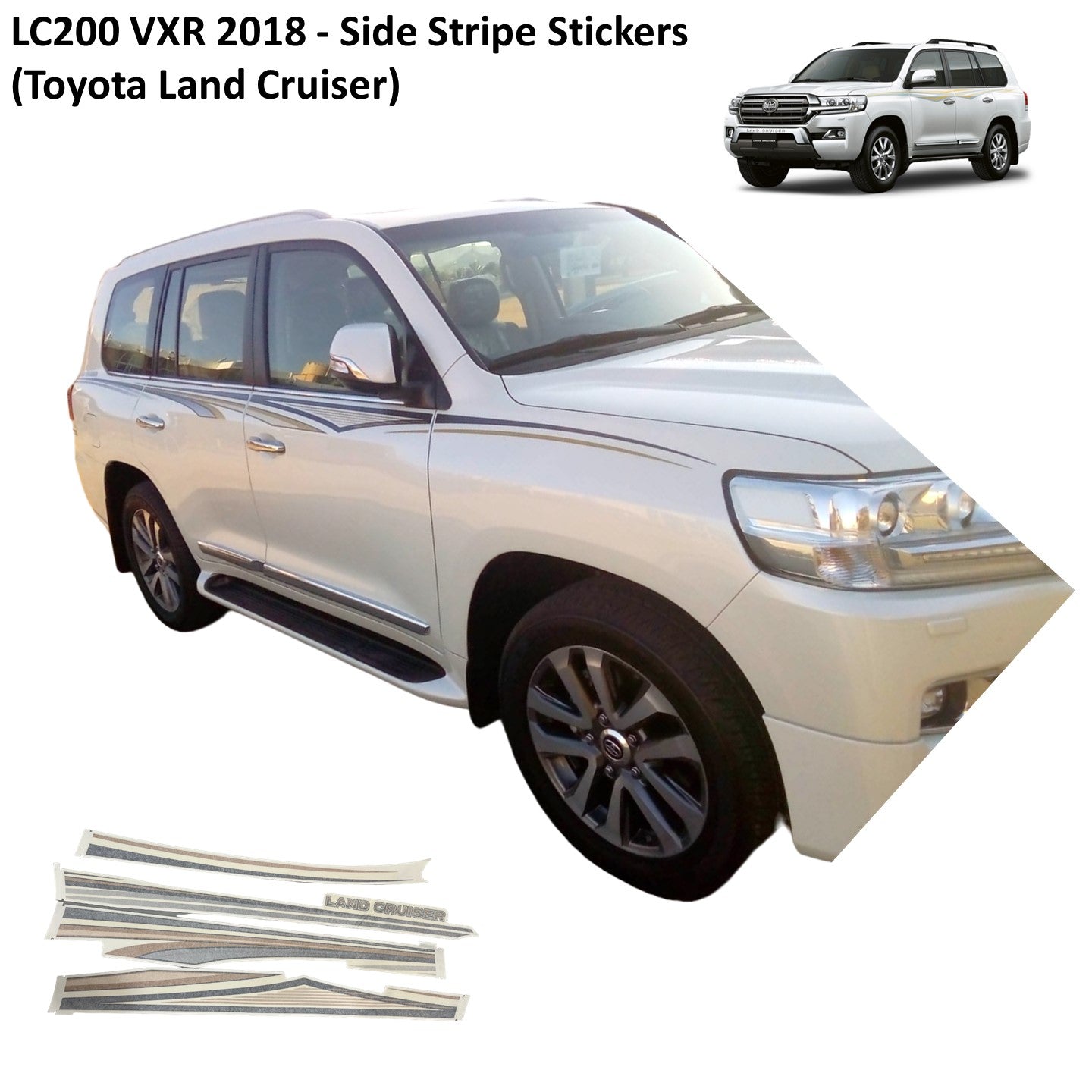 LC200 VXR 2018 - Side Stripe Stickers (Toyota Land Cruiser)