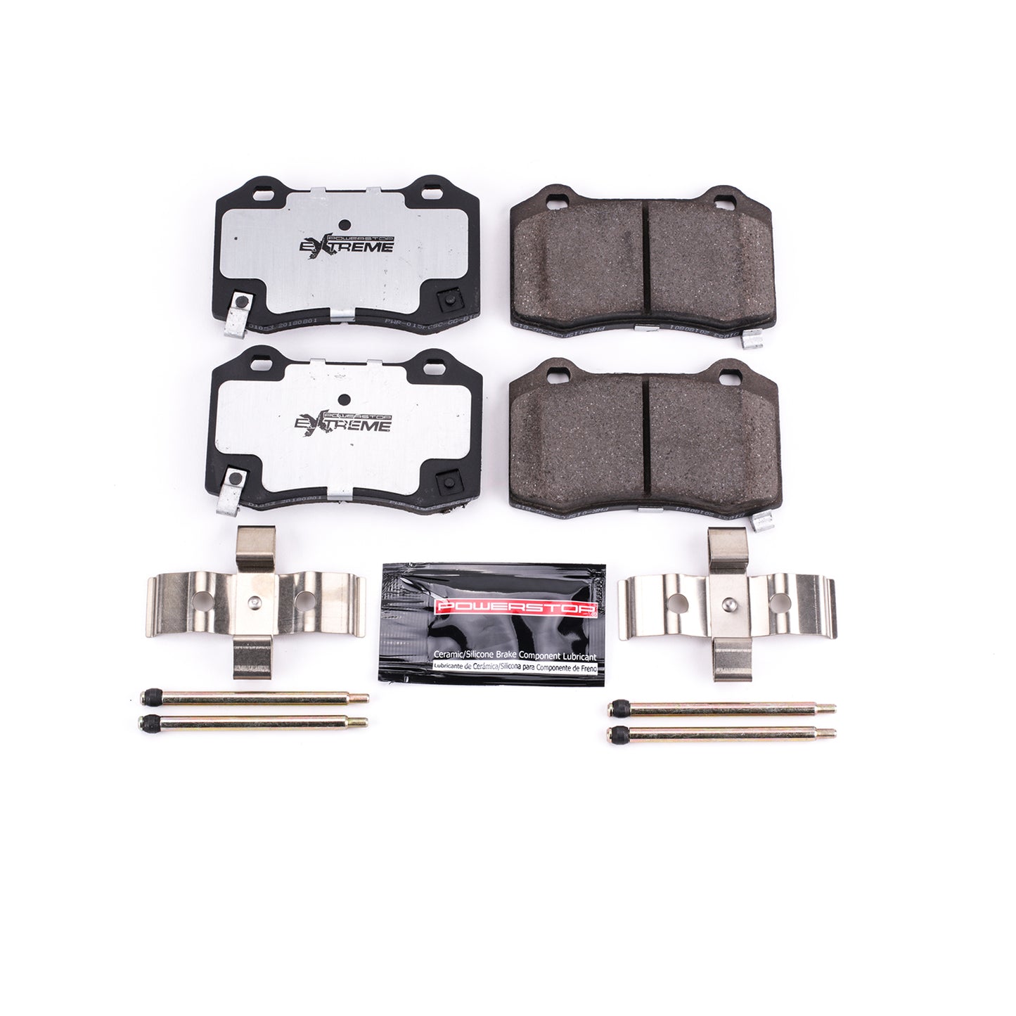 Cadillac Chevrolet Chrysler Dodge Jeep Tesla - Rear Carbon Ceramic Brake Pads by PowerStop Extreme Z26 (CTSV STS Camaro SS ZL1 Chrysler Dodge Charger Challenger Scat Pack SRT8 392 Hellcat Jeep Grand Cherokee Model S X) (Z26-1053)