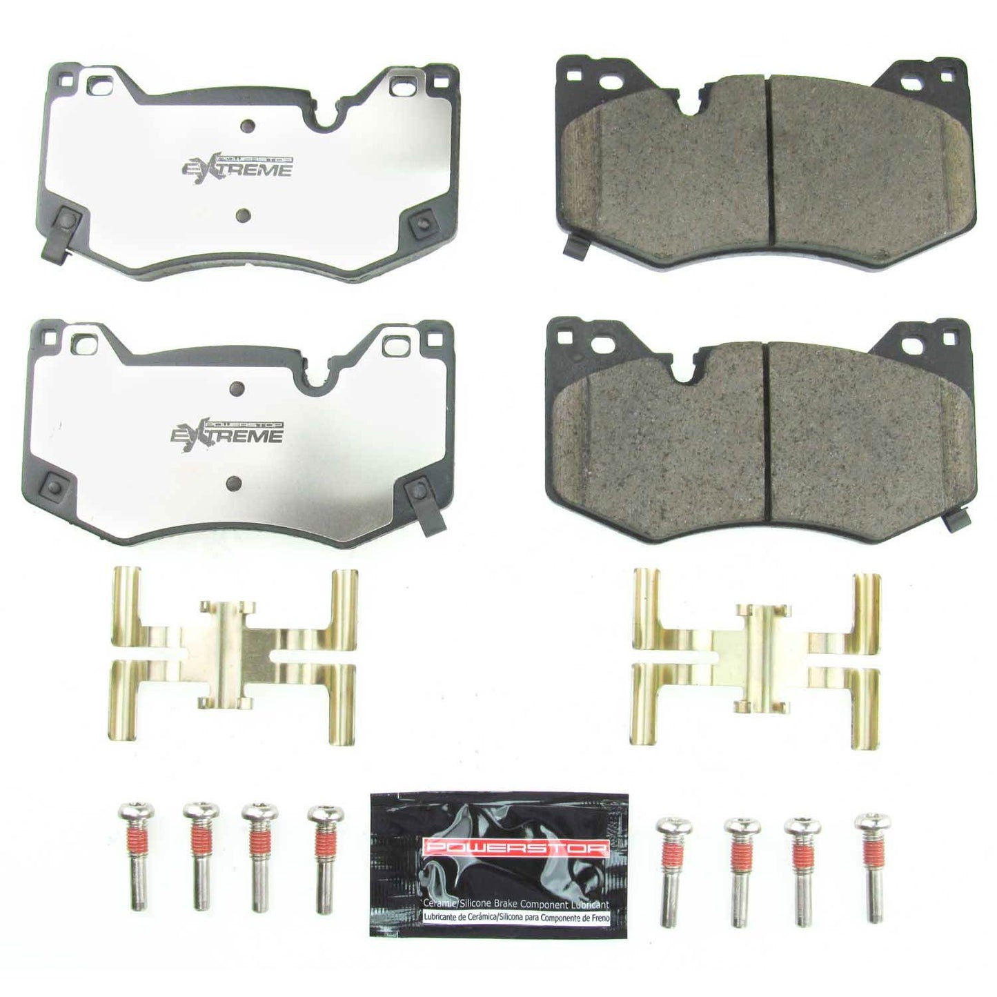 Corvette Z51 (2020-2024) Front Carbon Ceramic Brake Pads by PowerStop Extreme Z26 (Chevrolet C8 Stingray Cadillac CT4V CT5V) (Z26-8009)