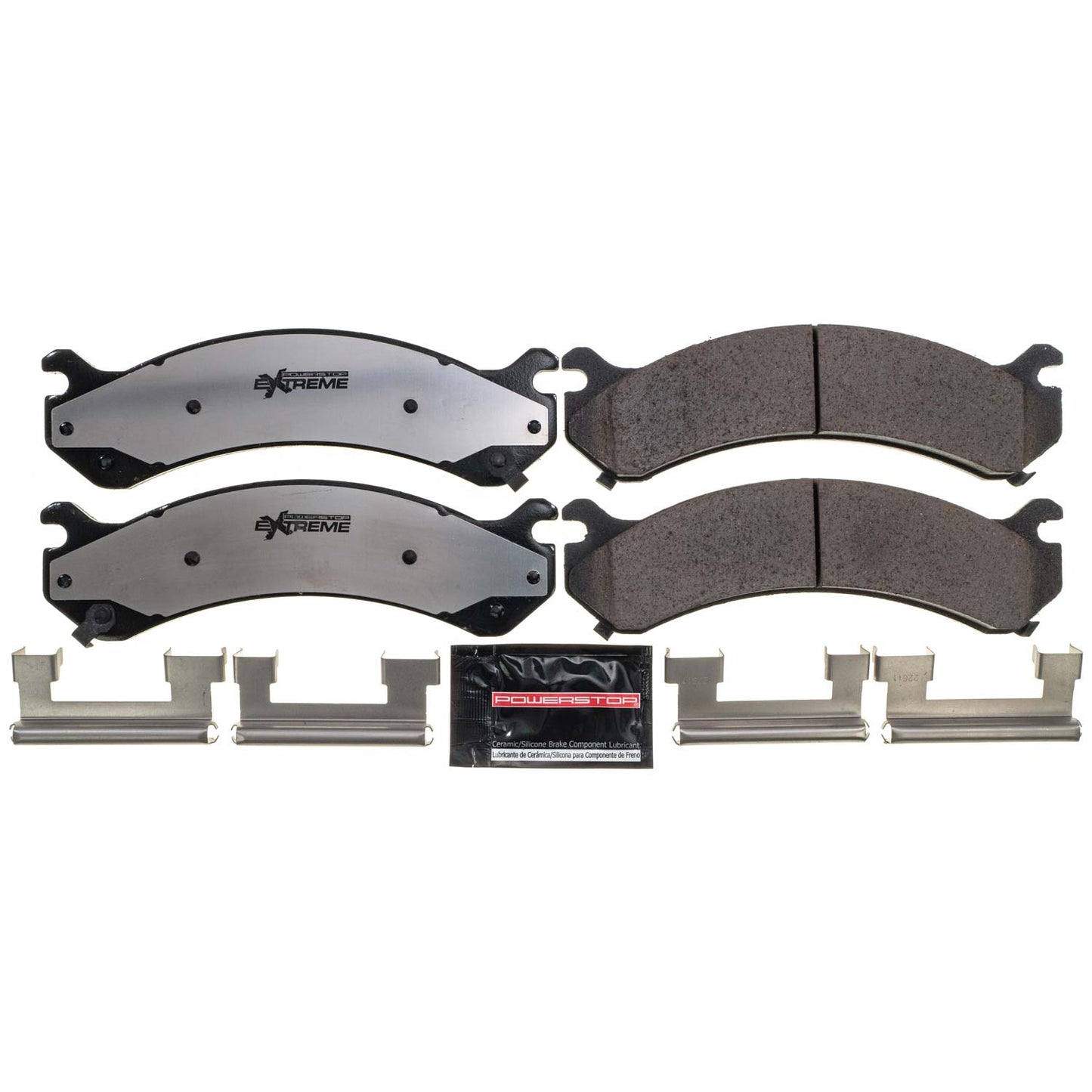 GMC Chevrolet 2500 3500 - Front Carbon Ceramic Brake Pads by PowerStop Extreme Z36 (Silverado Avalanche Express Van Suburban Sierra Yukon XL Savana HD 4500 Hummer H2) (Z36-784)