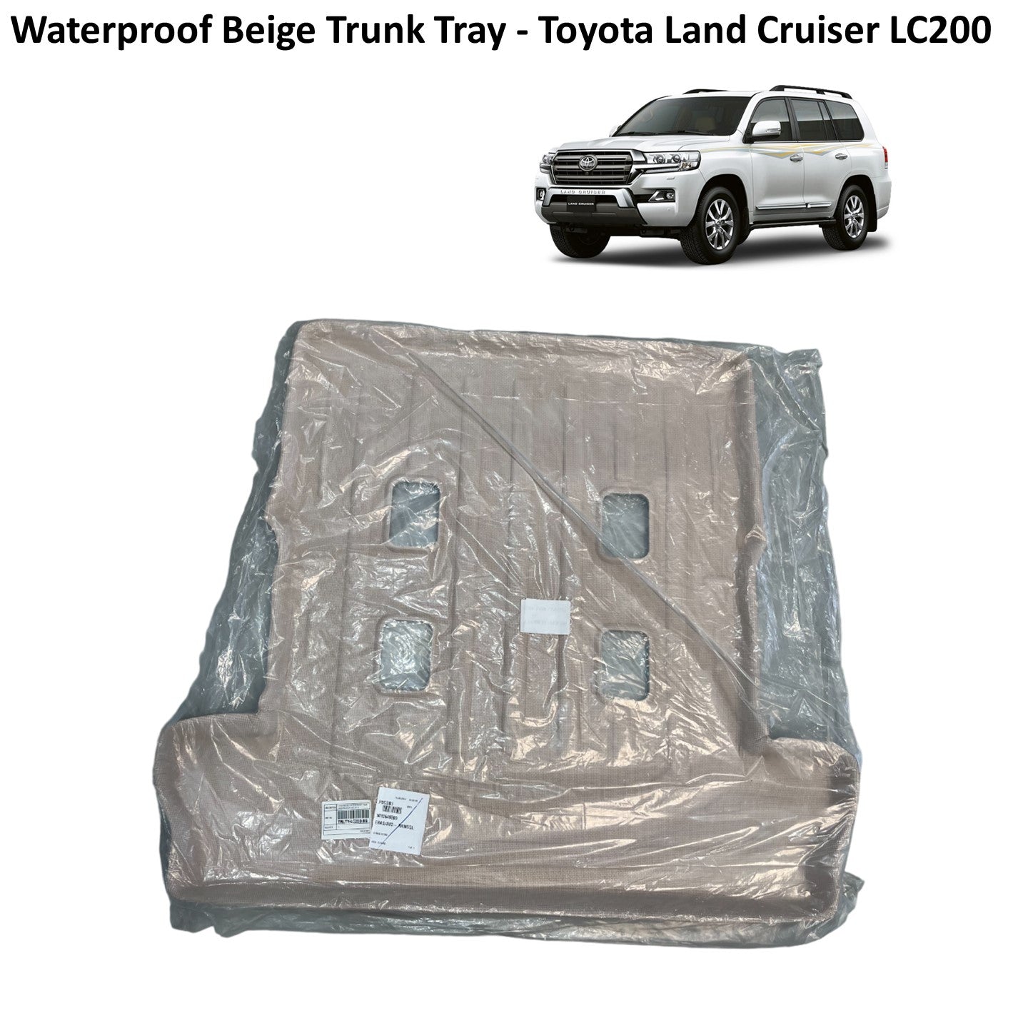 Waterproof Beige Rear Trunk Floor Tray - Toyota Land Cruiser LC200