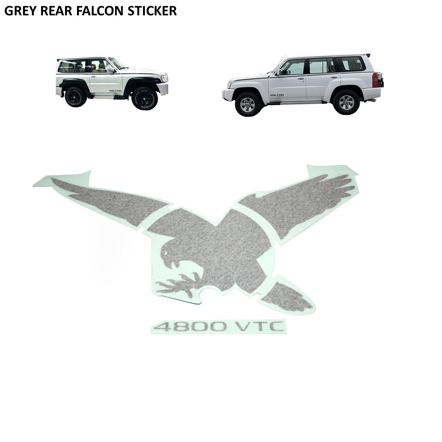 Rear Grey Falcon Sticker - Nissan Patrol Y61 VTC GU
