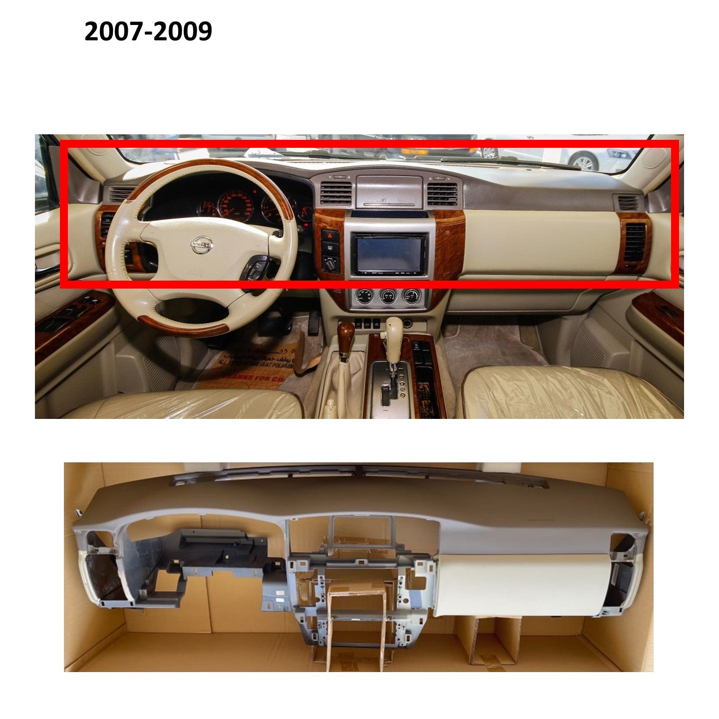 Dashboard Panel & Pad (Beige Brown) Nissan Patrol Y61 Super Safari VTC GU