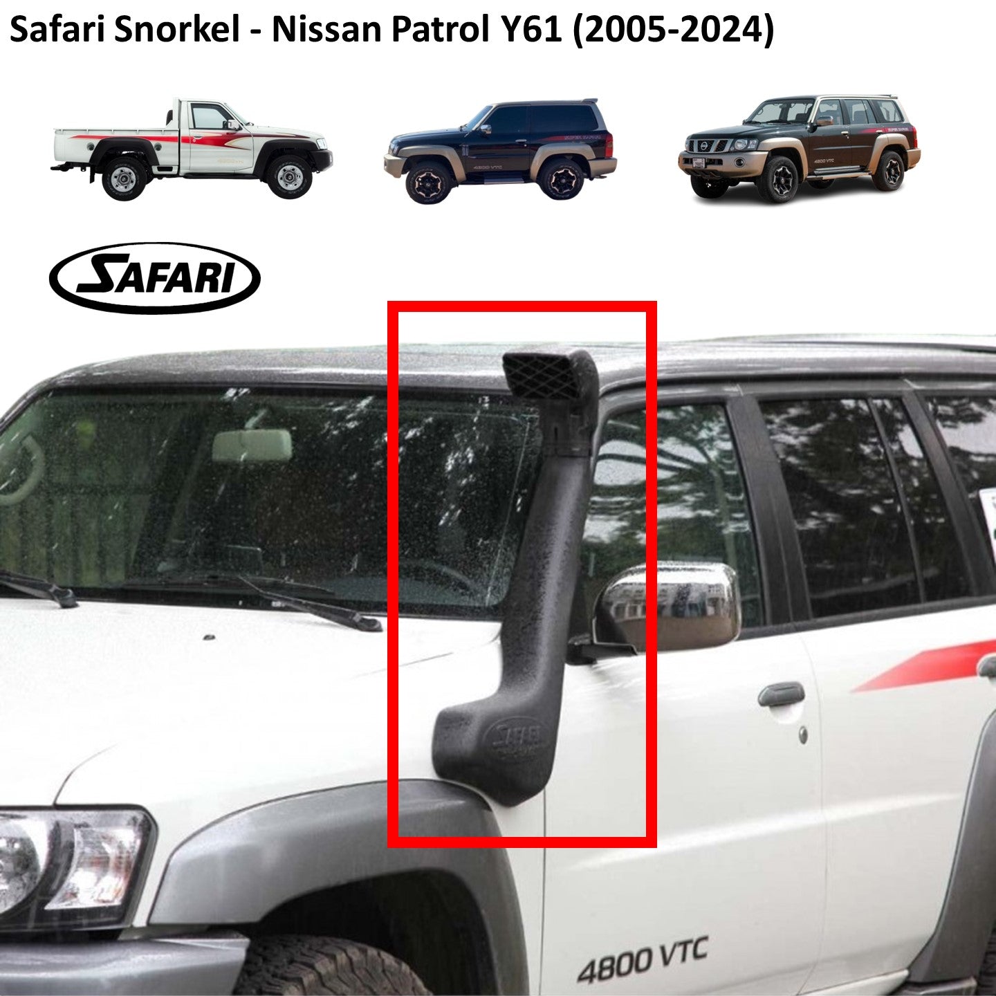 SAFARI 4X4 Snorkel - Nissan Patrol Y61 VTC GU Gazelle (2-door SWB and 4-door and Pickup)
