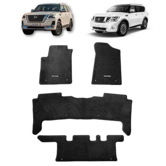 Black Floor Mats Nissan Patrol Y62 (with PATROL Logo)