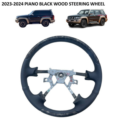 2023-2024 Black Steering Wheel with Piano Wood Super Safari Nissan Patrol Y61 VTC GU