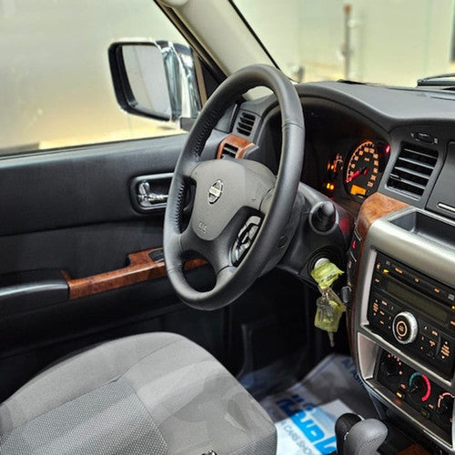 Black Leather Steering Wheel Safari Nissan Patrol Y61 VTC GU