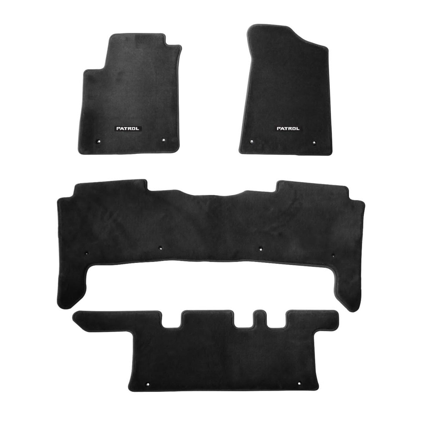 Black Floor Mats Nissan Patrol Y62 (with PATROL Logo)