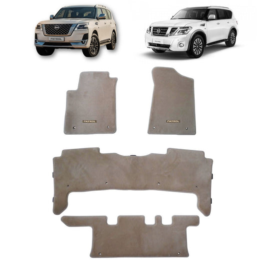 Beige Floor Mats Nissan Patrol Y62 (with PATROL Logo)