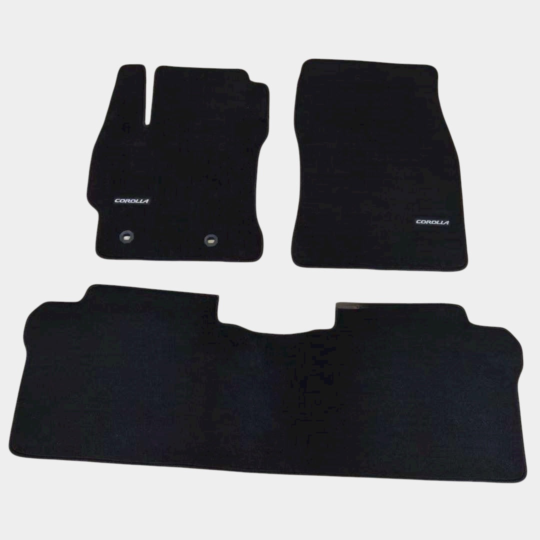 Toyota Corolla 2014-2019 Black Luxury Floor Mats with Logo