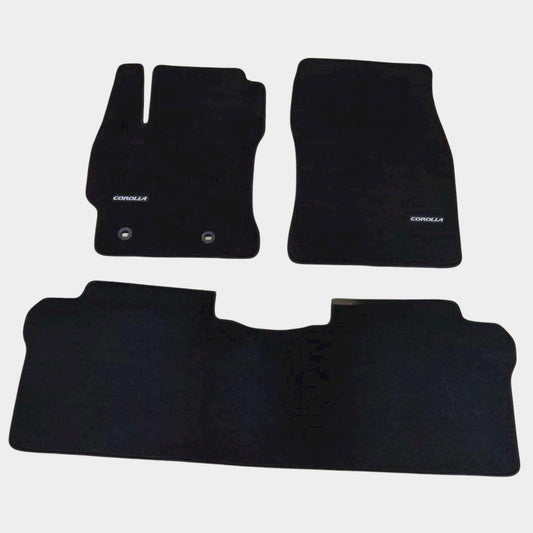 Toyota Corolla 2014-2019 Black Luxury Floor Mats with Logo