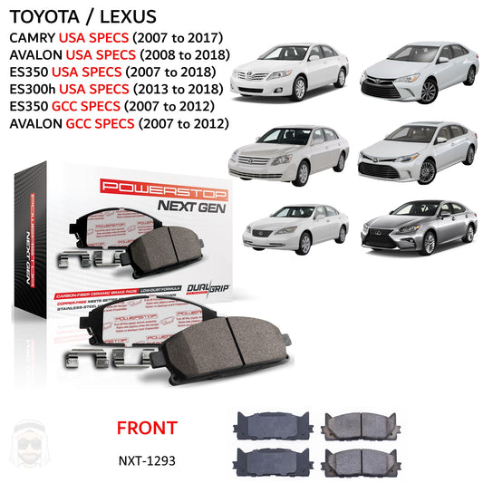Toyota Lexus - Front Carbon Fiber Ceramic Brake Pads by PowerStop NextGen (Camry Avalon ES350 ES300h) (NXT-1293)