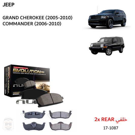 Jeep Grand Cherokee (2005-2010) Rear Ceramic Brake Pads by PowerStop Evolution Plus (17-1087)