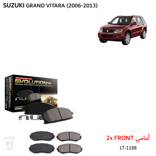 Suzuki Grand Vitara (2006-2013) Front Ceramic Brake Pads by PowerStop Evolution Plus (17-1188)