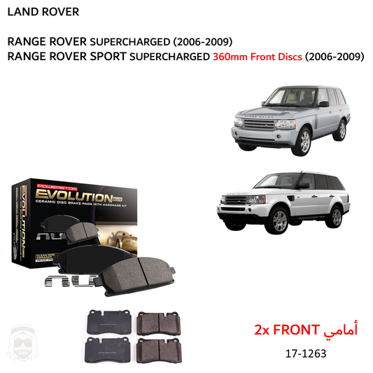 Range Rover Supercharged (2006-2009) Front Ceramic Brake Pads by PowerStop Evolution Plus (17-1263)