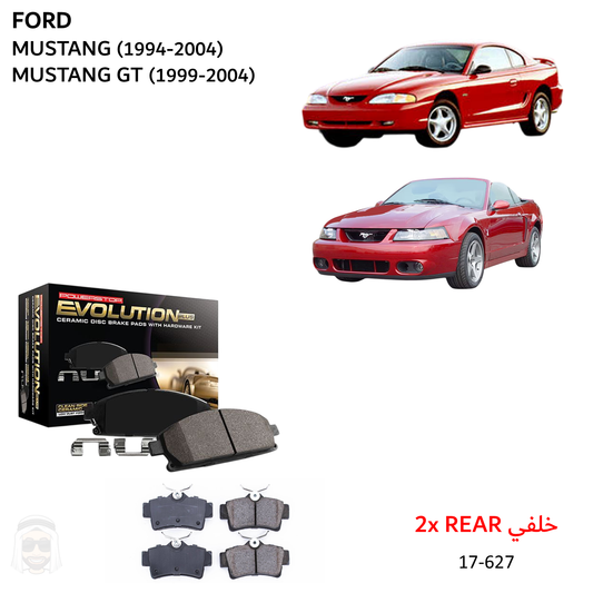 Ford Mustang (1994-2004) Rear Ceramic Brake Pads by PowerStop Evolution Plus (17-627)