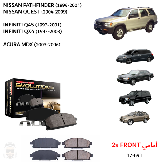 Nissan Pathfinder (1996-2004) Front Ceramic Brake Pads by PowerStop Evolution Plus (17-691)
