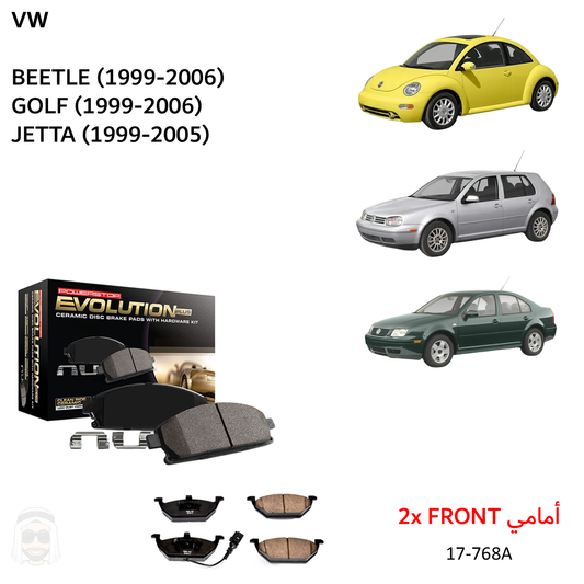 Beetle Golf (99-2006) Front Ceramic Brake Pads by PowerStop Evolution Plus (17-768A)