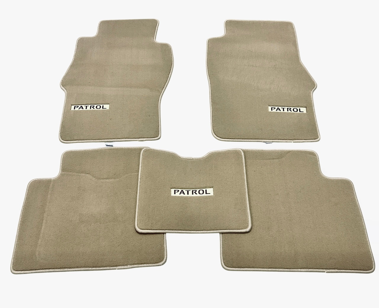 Nissan Patrol Y61 GU Luxury Beige Floor Mats with PATROL Logo (5 pieces)