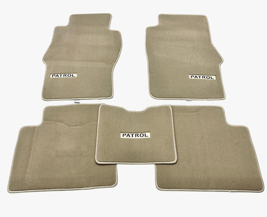 Nissan Patrol Y61 GU Luxury Beige Floor Mats with PATROL Logo (5 pieces)