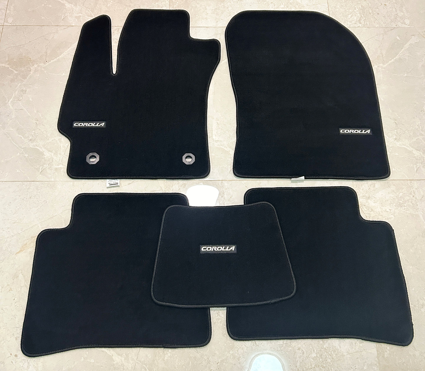 Toyota Corolla 2020-2025 Black Luxury Floor Mats with Logo