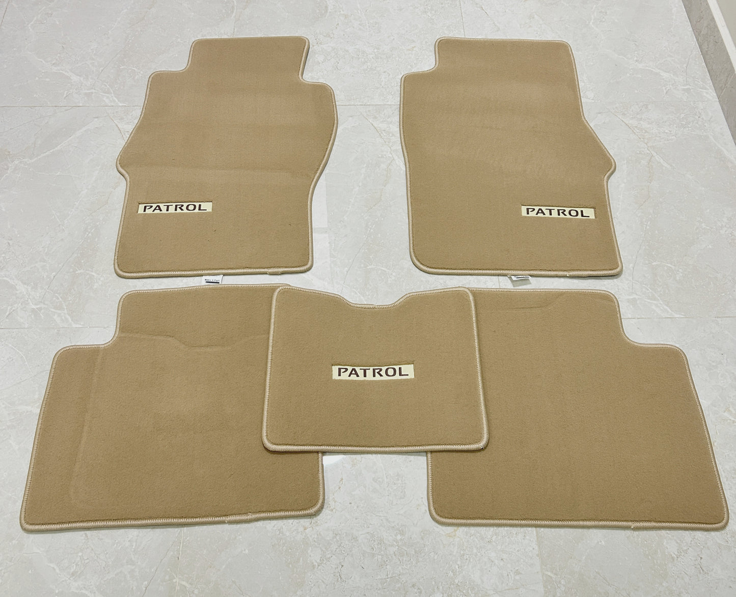 Nissan Patrol Y61 GU Luxury Beige Floor Mats with PATROL Logo (5 pieces)