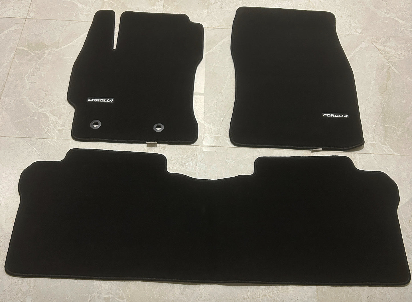 Toyota Corolla 2014-2019 Black Luxury Floor Mats with Logo