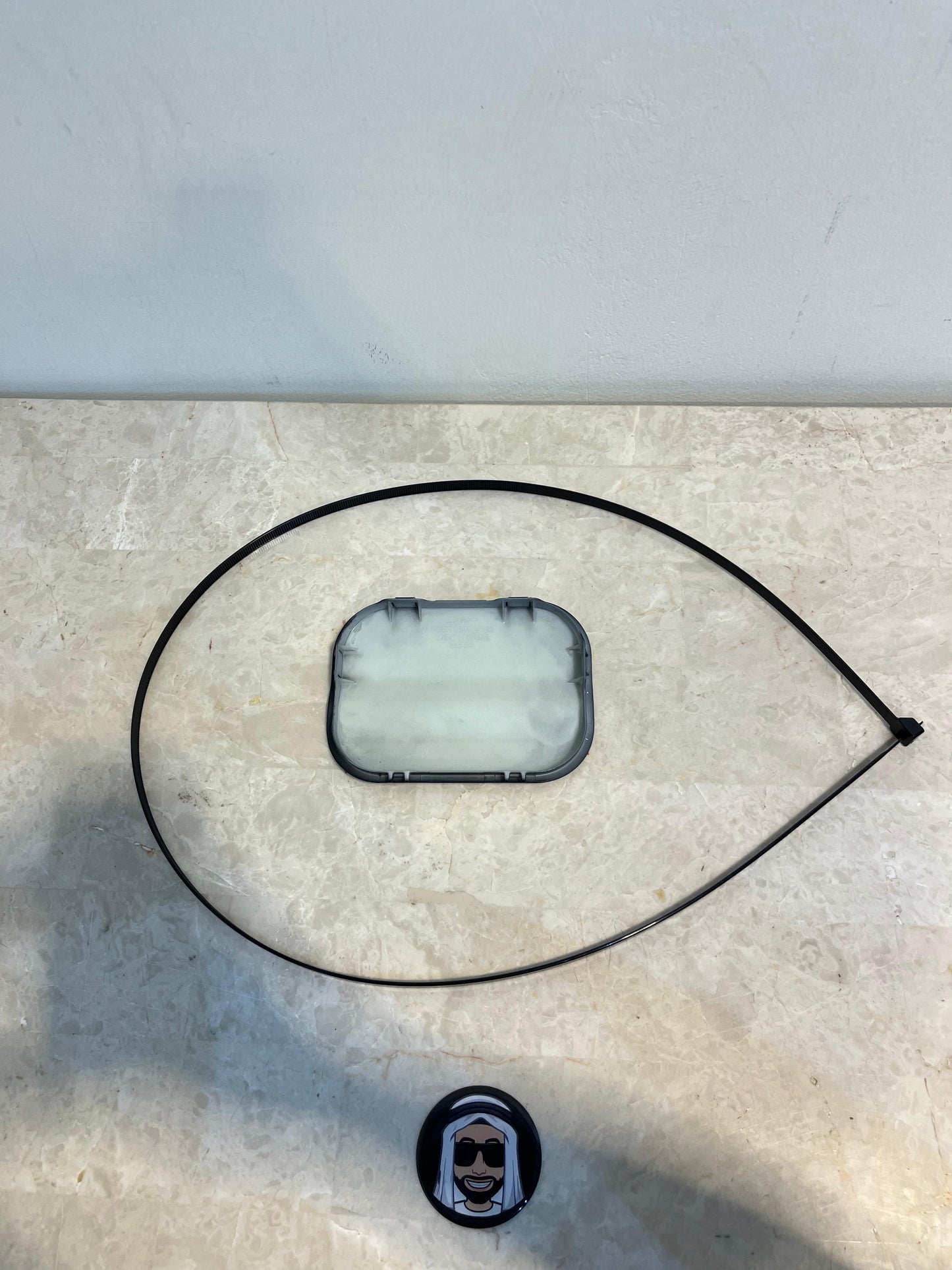 Rear Tow Hook Plastic Cover - Black Metallic 220 - Toyota Land Cruiser LC200