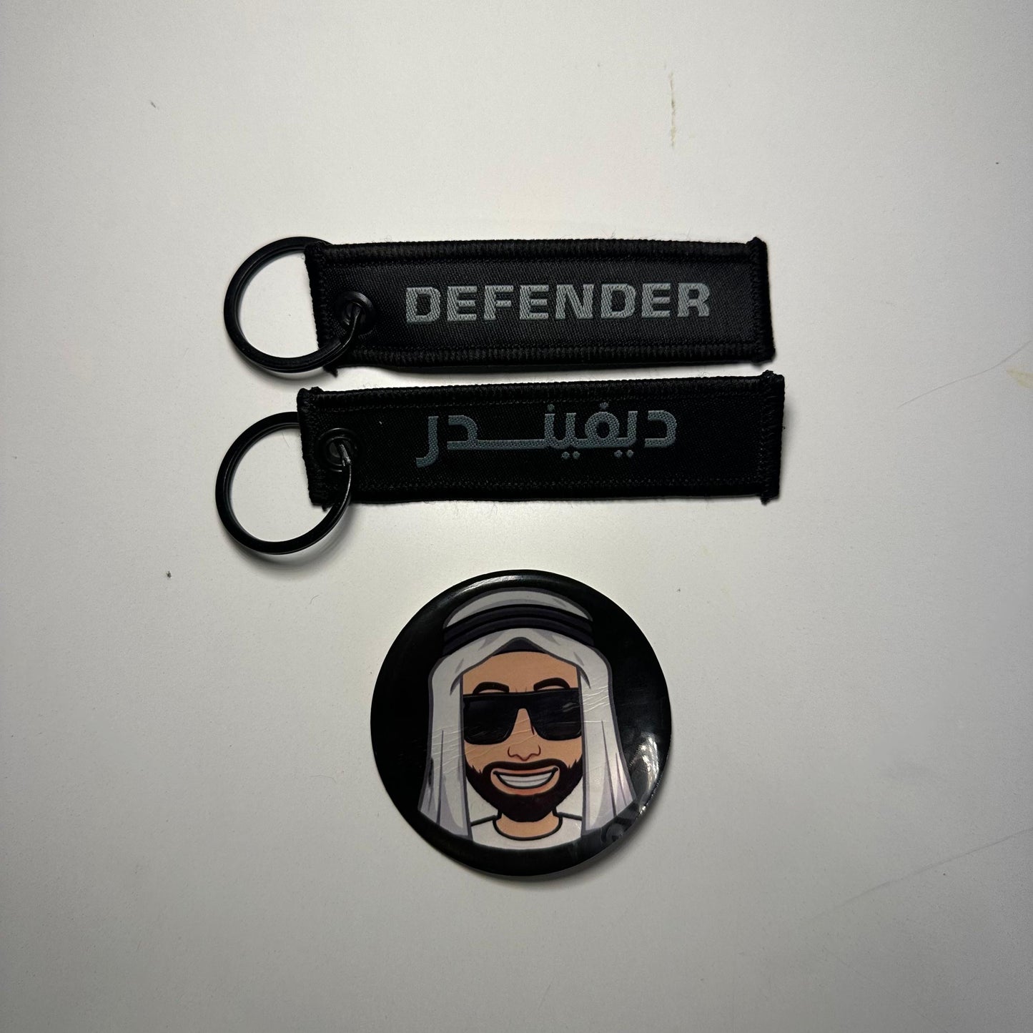Defender Arabic English Key Chain
