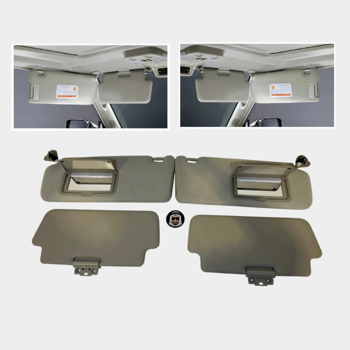 Double Sunvisor Set with Mirror and Light Nissan Patrol Y61 VTC GU (Copy One)