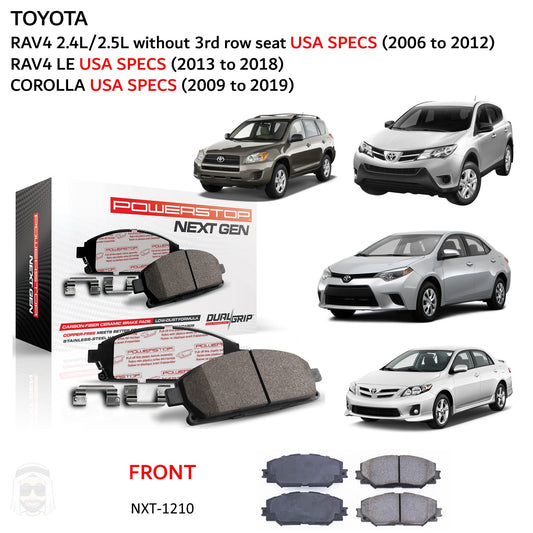Toyota RAV4 Corolla - Front Carbon Fiber Ceramic Brake Pads by PowerStop NextGen (NXT-1210)