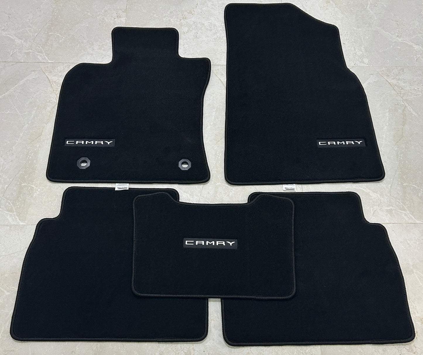Toyota Camry 2018-2026 Luxury Black Floor Mats with New Logo (5 pieces)