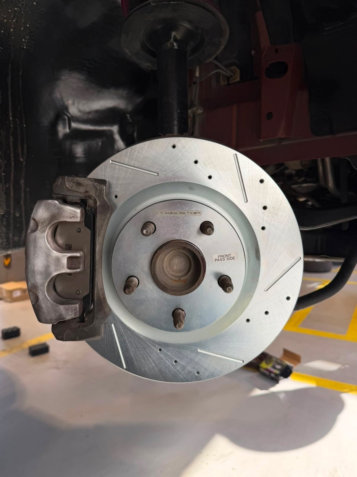 Front 355x32mm Drilled Slotted Brake Disc Rotors PowerStop Evolution AR8184XPR