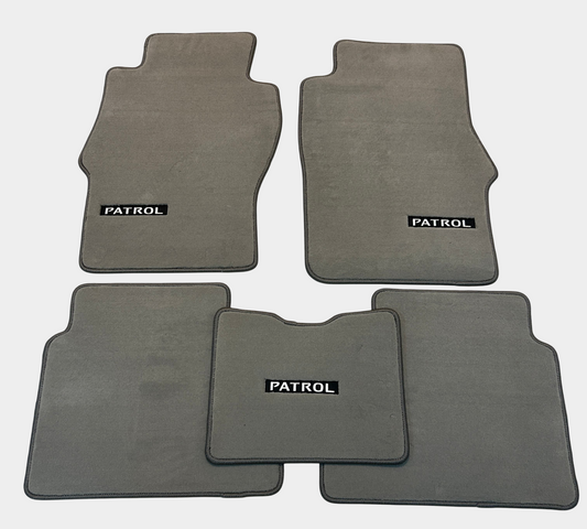 Nissan Patrol Y61 GU Luxury Grey Floor Mats with PATROL Logo (5 pieces)