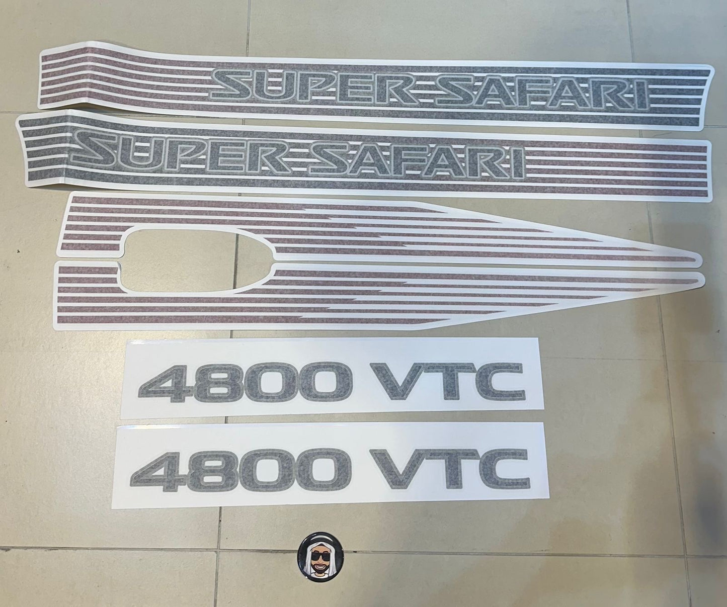 Super Safari 4-door 2023 2024 Side Stripe Stickers with 4800 VTC Door Stickers - Nissan Patrol Y61 VTC GU (Copy One)