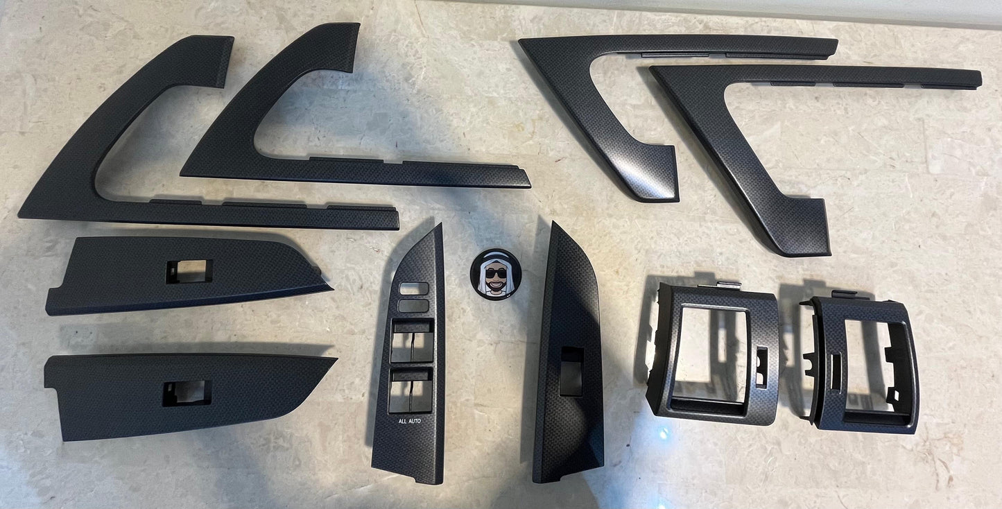 Carbon Fiber Kevlar Interior Dash Trim Kit for Toyota Land Cruiser LC200