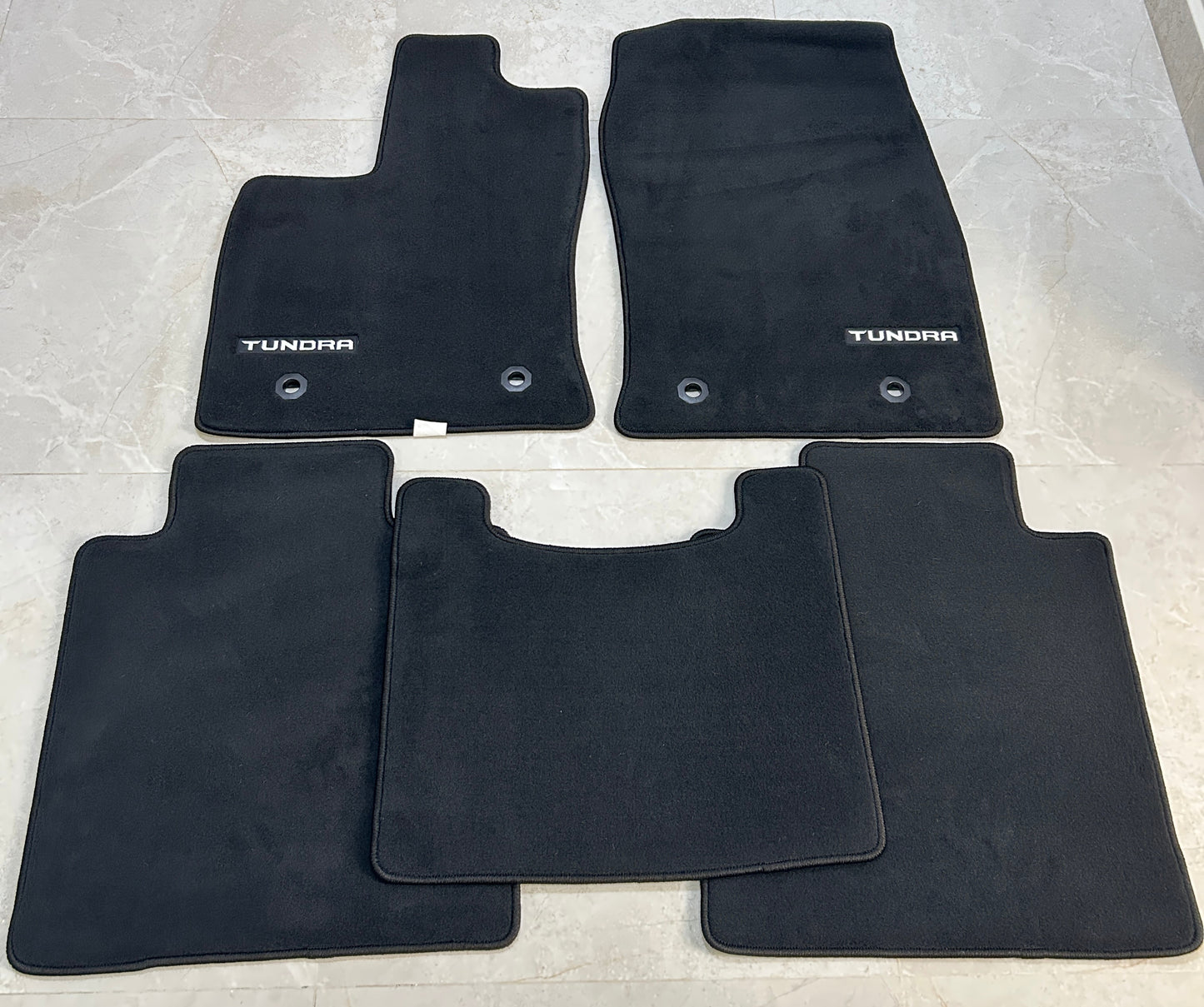 Toyota Tundra 2022+ Luxury Black Floor Mats with Logo (5 pieces)