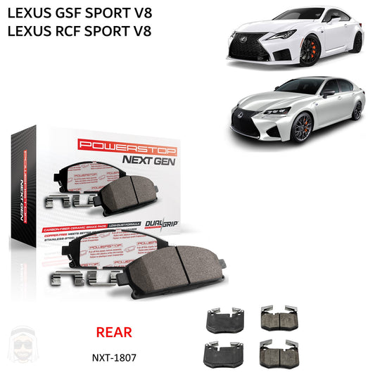 Lexus GSF RCF Sport V8 - Rear Carbon Fiber Ceramic Brake Pads by PowerStop NextGen (NXT-1807)