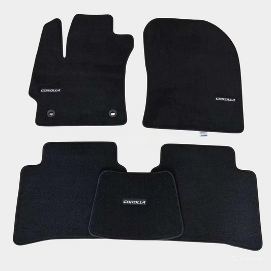 Toyota Corolla 2020-2025 Black Luxury Floor Mats with Logo