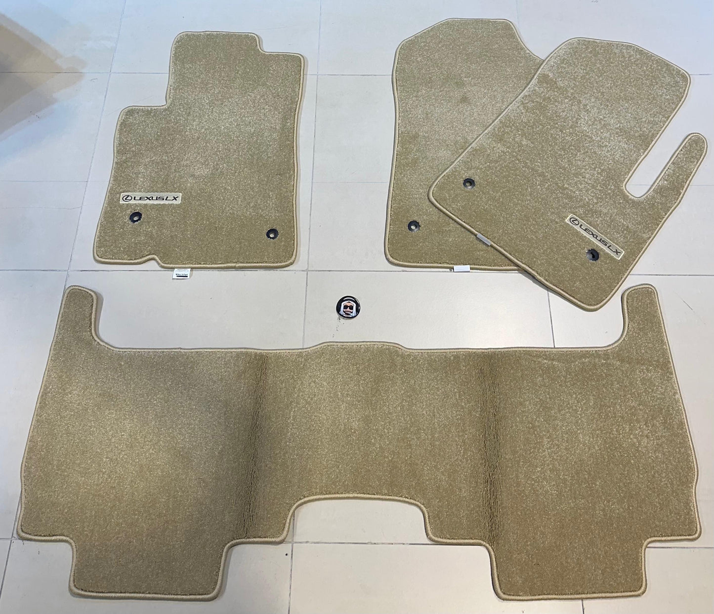 Lexus LX570 2008-2011 Luxury Beige Floor Mats with Logo