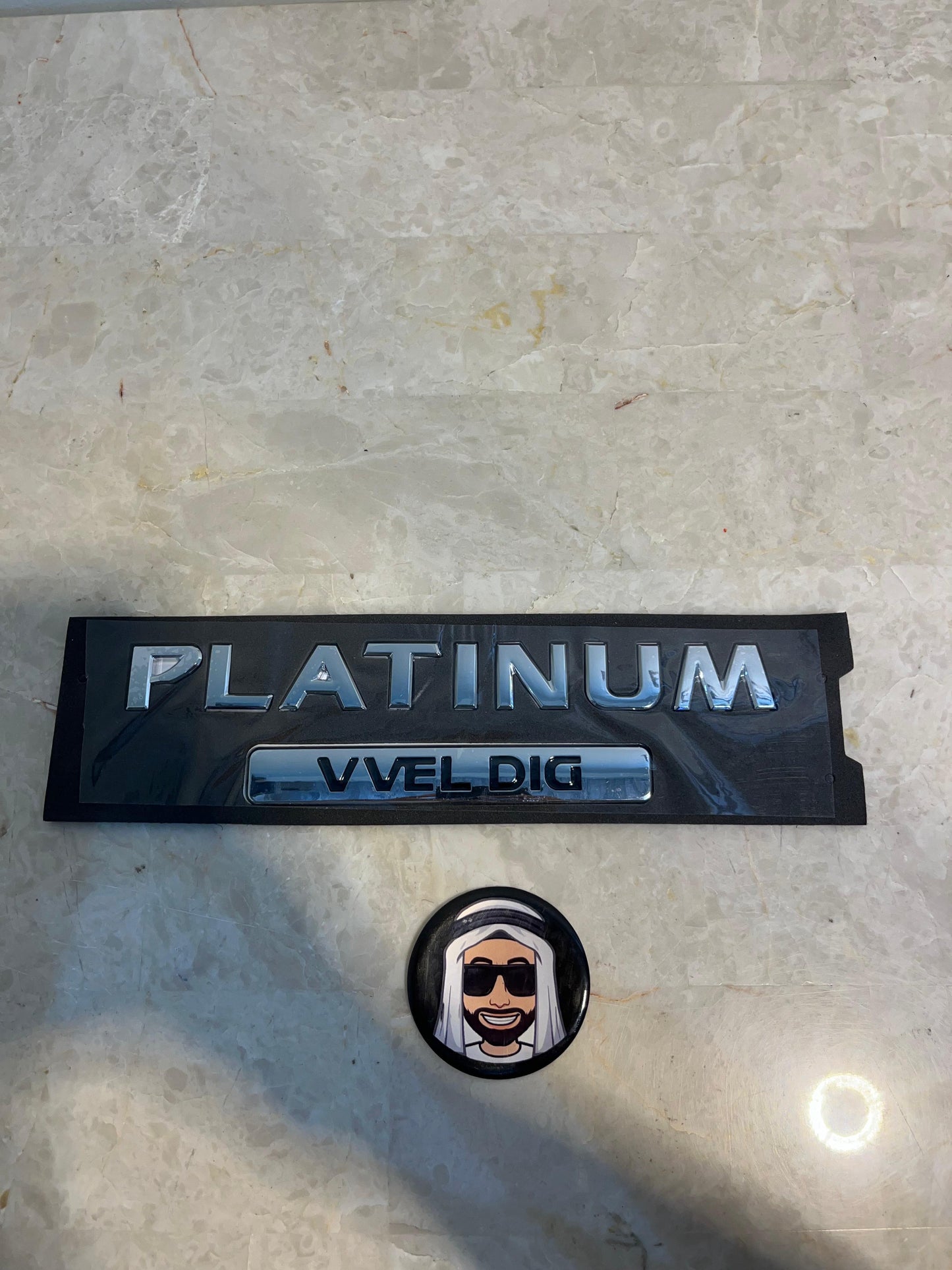 Y62 PLATINUM Emblem Badge with VVEL DIG - Nissan Patrol