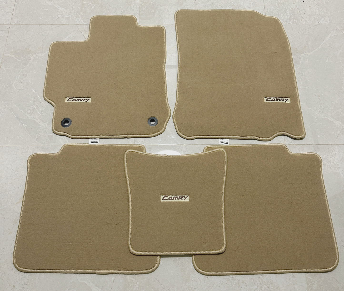 Toyota Camry 2012-2017 Luxury Beige Floor Mats with Logo