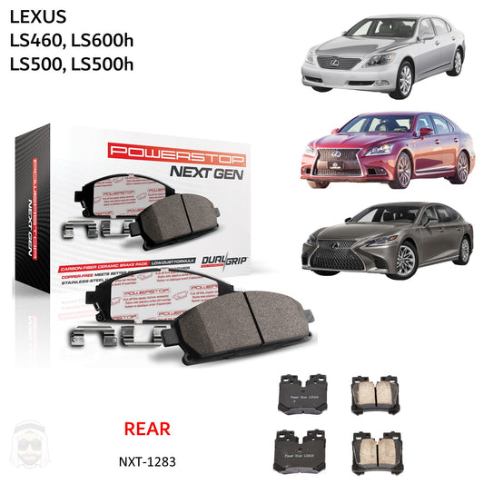 Lexus LS460 LS460F Sport LS500 (2007-2022) - Rear Carbon Fiber Ceramic Brake Pads by PowerStop NextGen (NXT-1283)