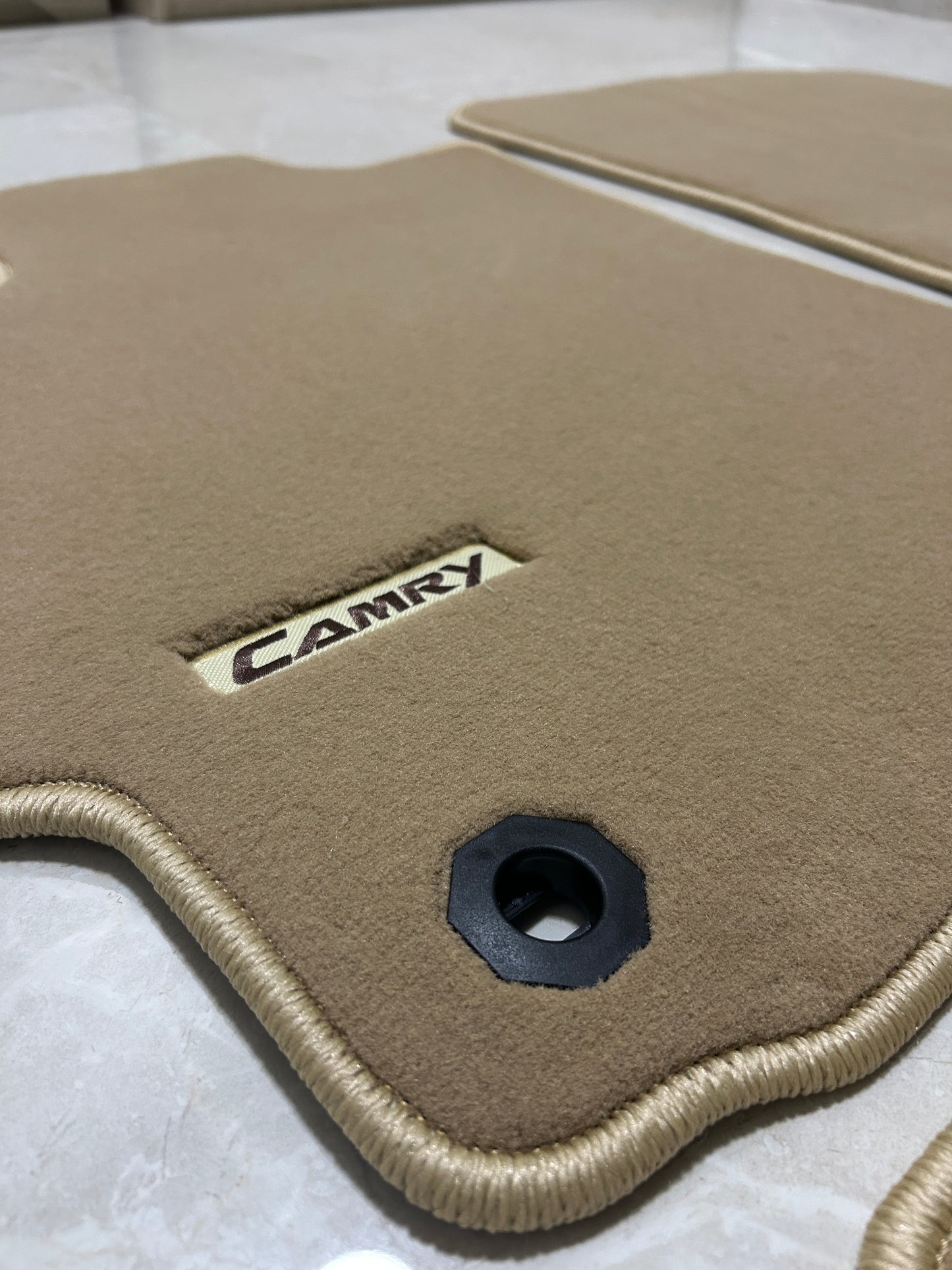 Toyota Camry 2012-2017 Luxury Beige Floor Mats with Logo