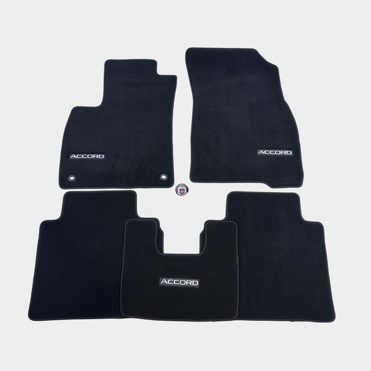 Honda Accord 2023+ Luxury Black Floor Mats with Logo