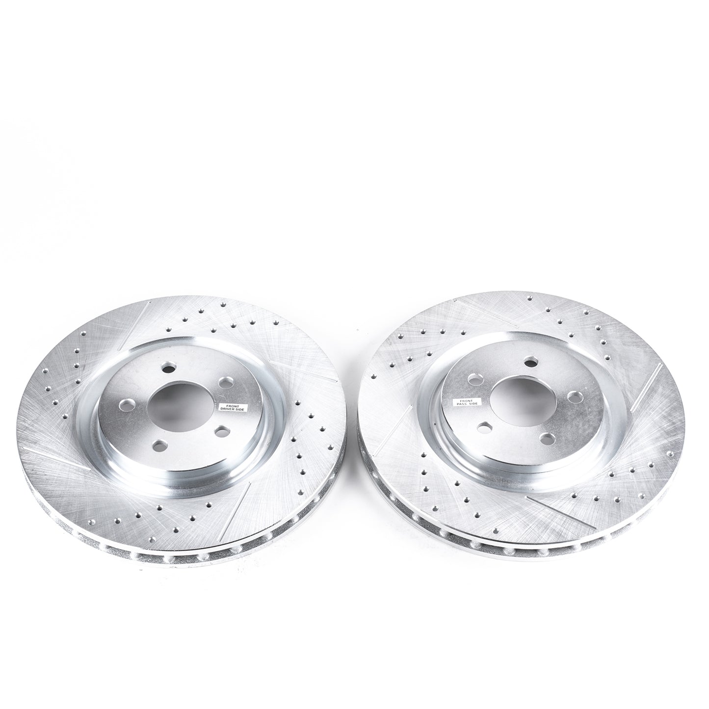 Ford Mustang - Front Drilled and Slotted Brake Disc Rotors by PowerStop Evolution (Shelby GT500 4 piston) (AR8184XPR)