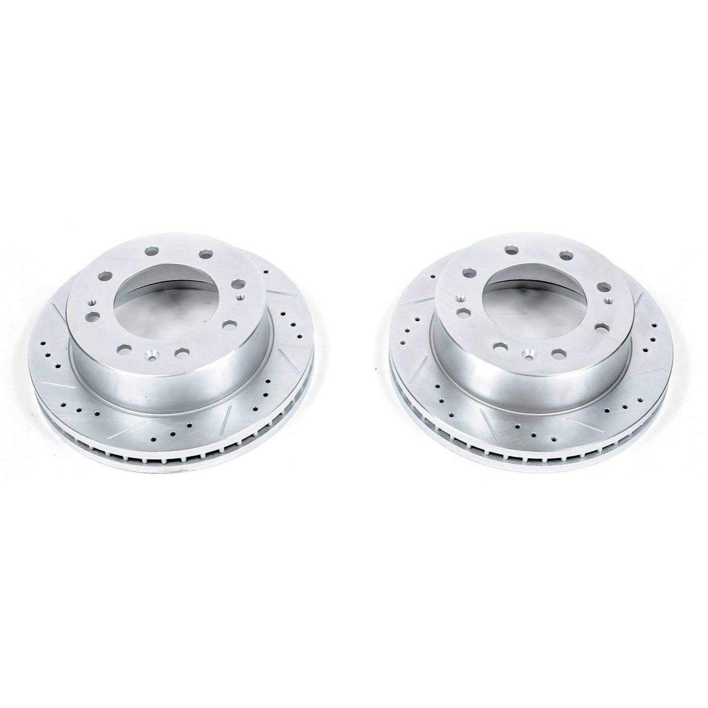 GMC Chevrolet 2500 3500 - Front Drilled and Slotted Brake Disc Rotors by PowerStop Evolution (Silverado Suburban Sierra HD Single Double Tyre) (AR82153XPR)