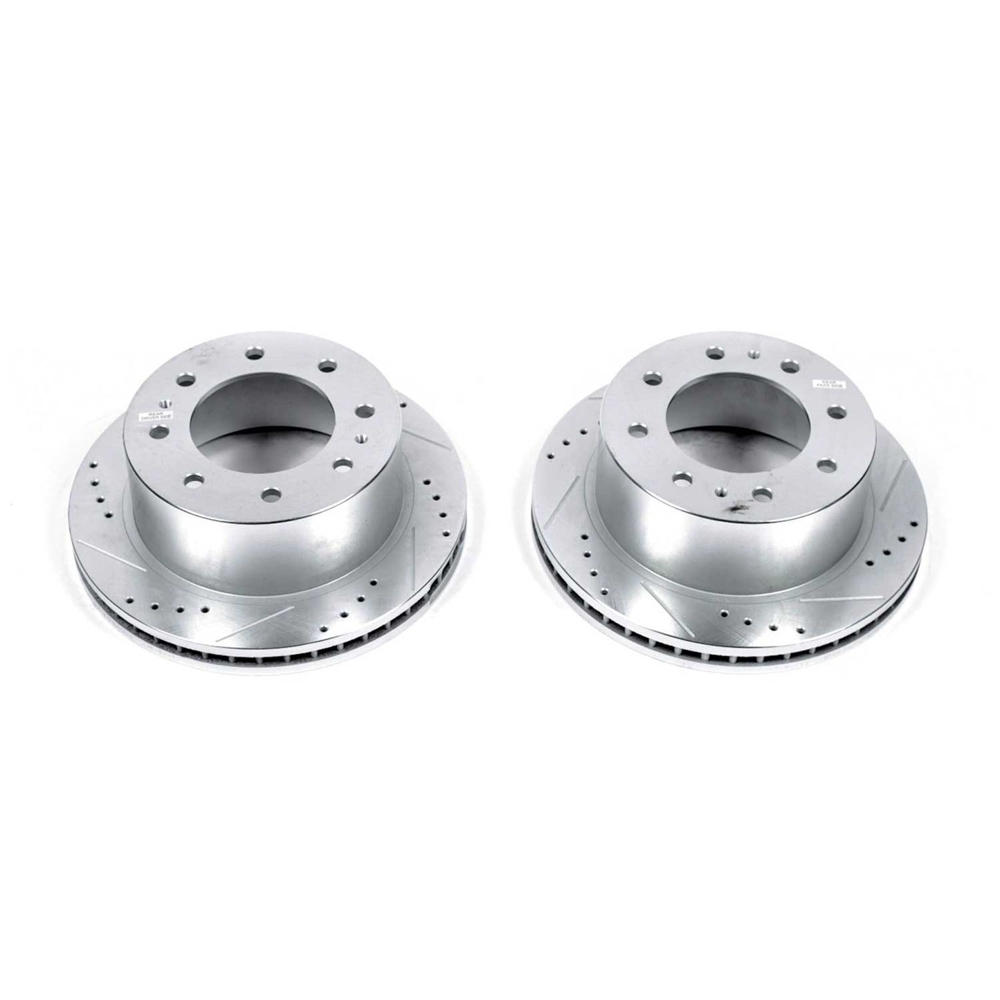 GMC Chevrolet 2500 3500 - Rear Drilled and Slotted Brake Disc Rotors by PowerStop Evolution (Silverado Suburban Sierra HD Single Tyre) (AR82155XPR)